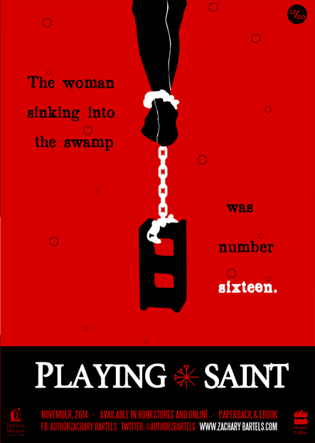 Playing Saint. The woman sinking into the swamp was number 16.